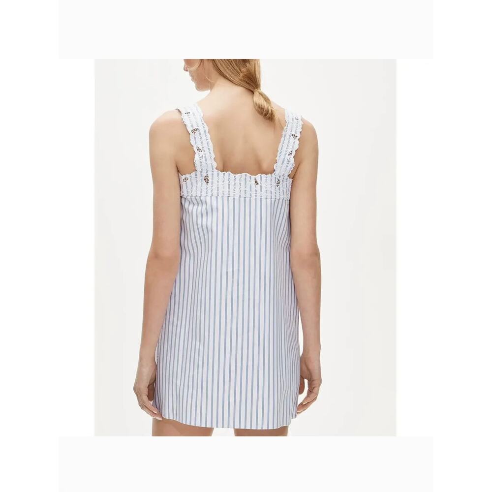 J Crew Ondine Dress S Stripe NWT CU783 Floral Blue White Travel Resort Coastal - Picture 2 of 4